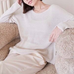 NWT It is well la textured tencel cotton sweater